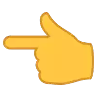 a yellow hand is pointing to the right