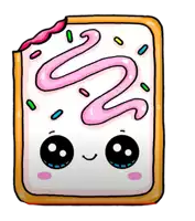 a drawing of a toaster pastry with pink frosting and sprinkles on it