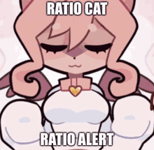 a cartoon of a girl with the words ratio cat ratio alert