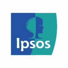 a blue and green logo with a silhouette of a woman 's head and the word ipsos .