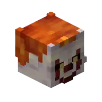 a minecraft block with red hair and a beard on it