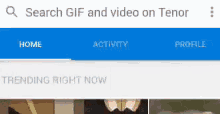 a screen shot of a search for gifs and videos on tenor