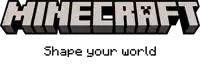 a minecraft logo that says shape your world on it