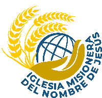 a logo for iglesia del nombre de jesus with a hand holding a globe