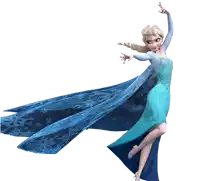 a cartoon of elsa from frozen is dancing in the air