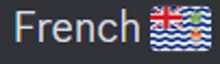 the word french is on a black background with a flag in the background