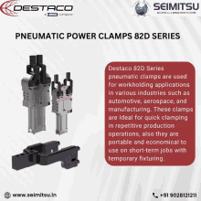 an advertisement for pneumatic power clamps 82d series by destaco