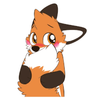 a cartoon drawing of a fox with its eyes closed