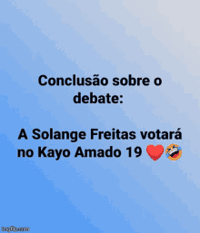 a blue background with the words conclusão sobre o debate