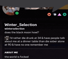 a screenshot of a facebook page with the name winter selection on it