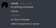 a screenshot of a discord conversation between a person and another person .