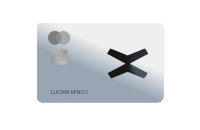 a silver credit card with the name lucian mincu