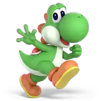 a green cartoon character with a red shell on its back