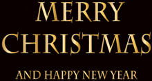 a gold merry christmas and happy new year sign