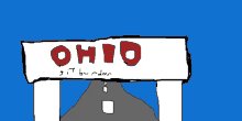 a cartoon drawing of a sign that says ohio