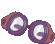 a pair of purple goggles with a brown frame on a white background .