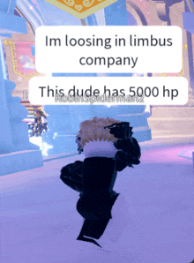 a person in a video game says im loosing in limbus company