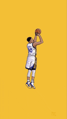 a drawing of a basketball player with the number 30 on his shirt