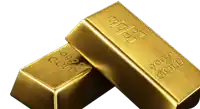 two bars of 9999 gold are stacked on top of each other