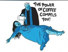 a cartoon of a priest pouring coffee into a ghost