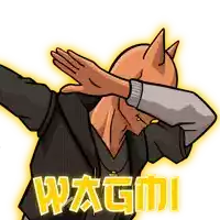 a cartoon drawing of a man covering his face with his hands and the word wagdi in yellow letters