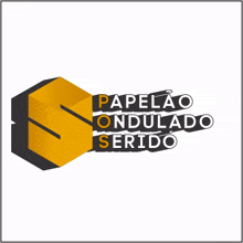 a logo for papelao ondulado serido with a yellow box in the middle