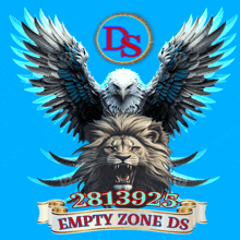 a picture of an eagle and a lion with empty zone ds written below it