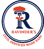 a logo for ravinders civil services made easy