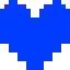 a blue pixelated heart is on a white background .