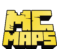 a yellow and black logo for mc maps with a white background