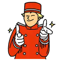 a cartoon of a waiter giving a thumbs up sign