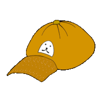 a cartoon drawing of a baseball cap with a dog face on it