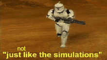 a storm trooper is holding a gun in a video game .