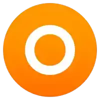 an orange circle with a white circle in the middle of it