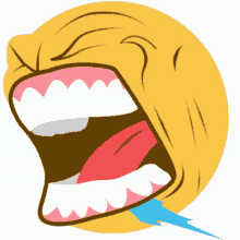 a cartoon drawing of a screaming face with its mouth open