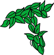 a drawing of a bunch of green leaves on a white background