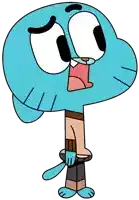 gumball from the amazing world of gumball is wearing a sword