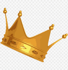 a gold crown with stones on a transparent background