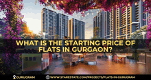 a poster that says what is the starting price of flats