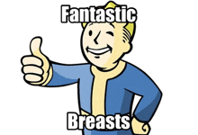 a cartoon character giving a thumbs up with the words fantastic breasts written below him