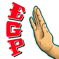 a hand is making a stop gesture in front of the word epp