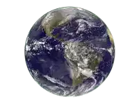 a picture of the earth showing the united states in the middle