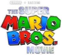 a logo for the super mario bros movie is shown