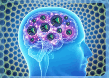 a computer generated image of a person 's brain with mushrooms coming out of it