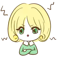 a drawing of a girl with green eyes and blonde hair