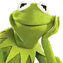 kermit the frog is smiling with his hand on his face