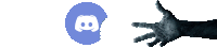 a hand reaching out towards a discord logo