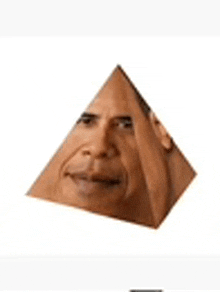 barack obama 's face is on a pyramid .