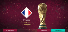 a soccer trophy with the word france on it