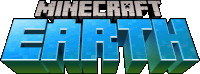 a logo for minecraft earth is shown with a white background